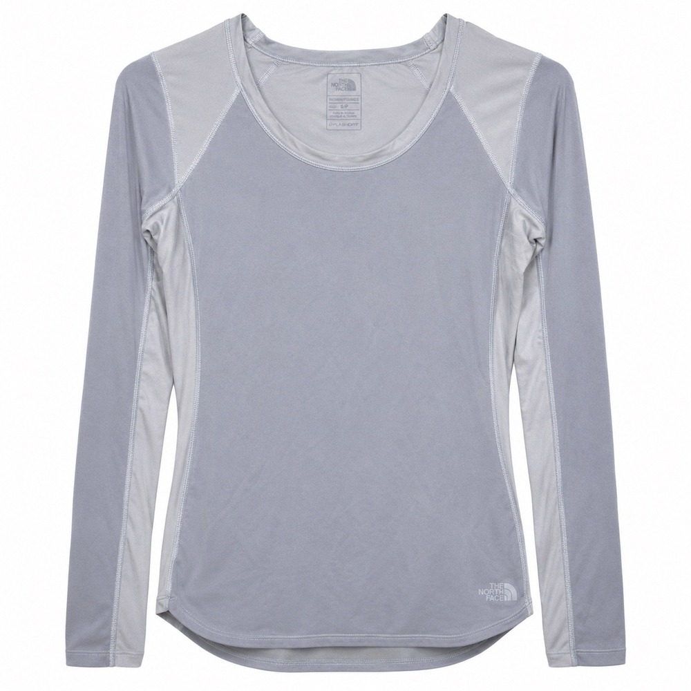 The North Face FlashDry Long Sleeve Athletic Top Women XS Gray Activewear
